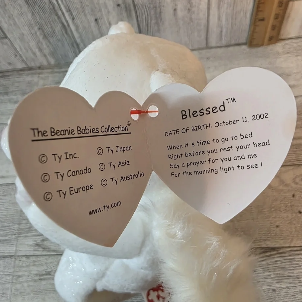 Ty Blessed White Angelic Bear with Pink Accents